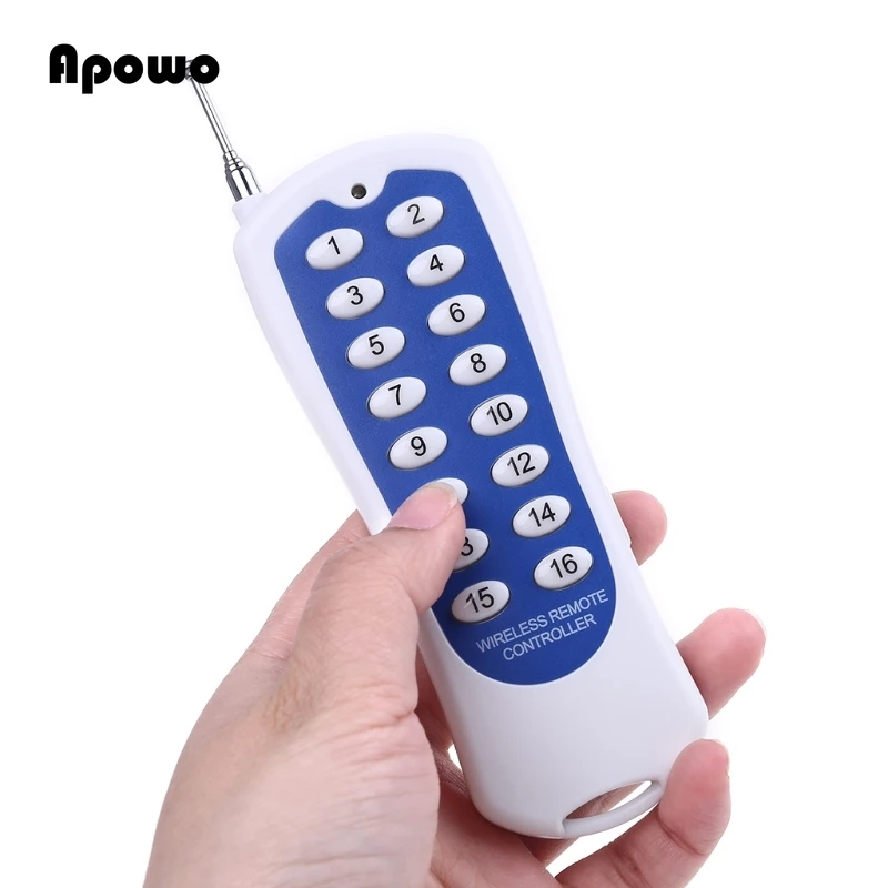 16 Channel 16 Buttons Key RF LED light Wireless Remote Controller / Radio Controller/Transmitter Receiver Fittings 433mhz