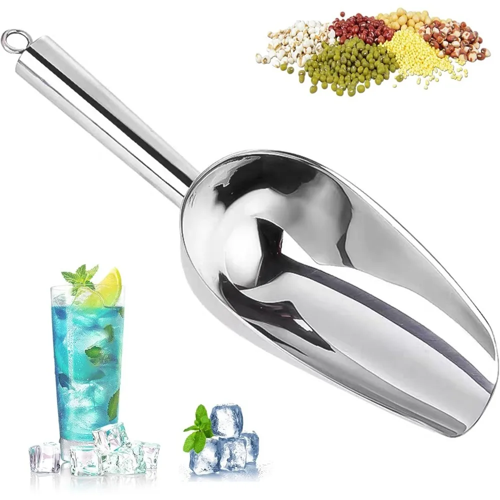 Pala de acero inoxidable, pala de Metal para harina de café, pala para hielo multifuncional, cuchara medidora de alimentos, accesorios de cocina