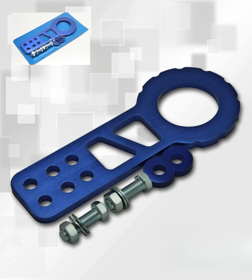 Front Universal Race Tow Hook Kit CNC Aluminum Alloy Navy Blue Anodized Ver. 2