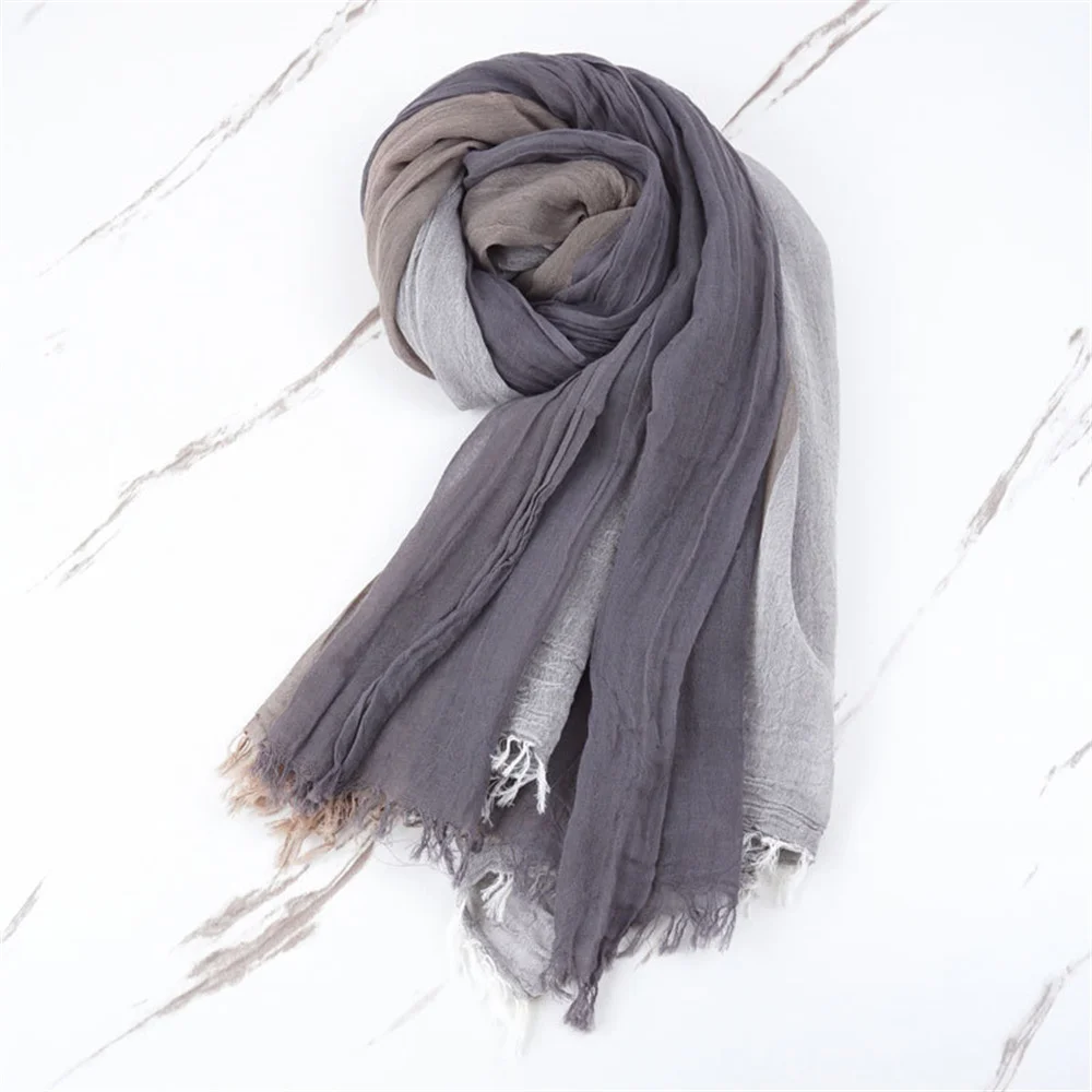 Designer Patchwork Gestreiften Schal für Männer Baumwolle Leinen Winter männer Schals Warme Halstuch Männliche Zubehör Bufandas Schals – Detail 8