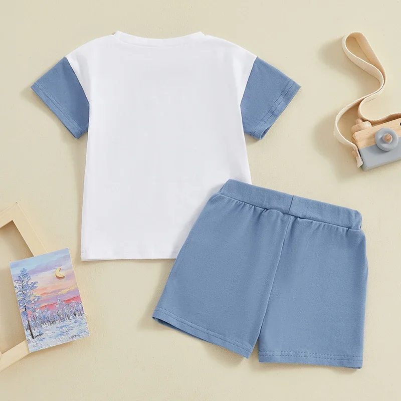 Baby 2Pcs Summer Outfits Short Sleeve Star Letter Print Tops and Shorts Set Toddler Clothes image 4