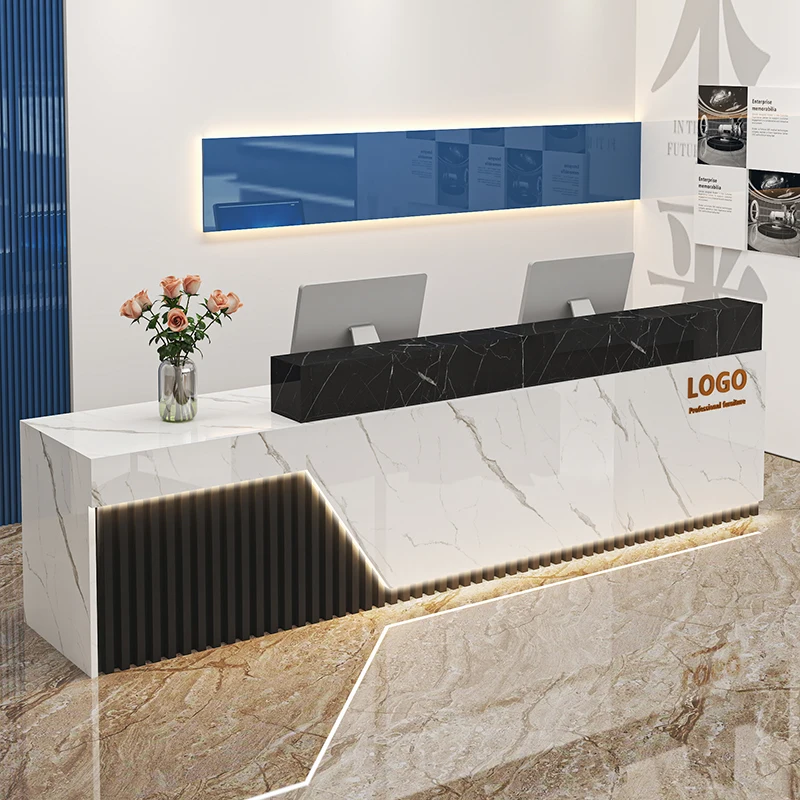 تخزين جمالي مكتب الاستقبال ديكورات مكتب الاستقبال الحديث مكتب الاستقبال مكافحة أمين الصندوق الأثاث التجاري الفاخر