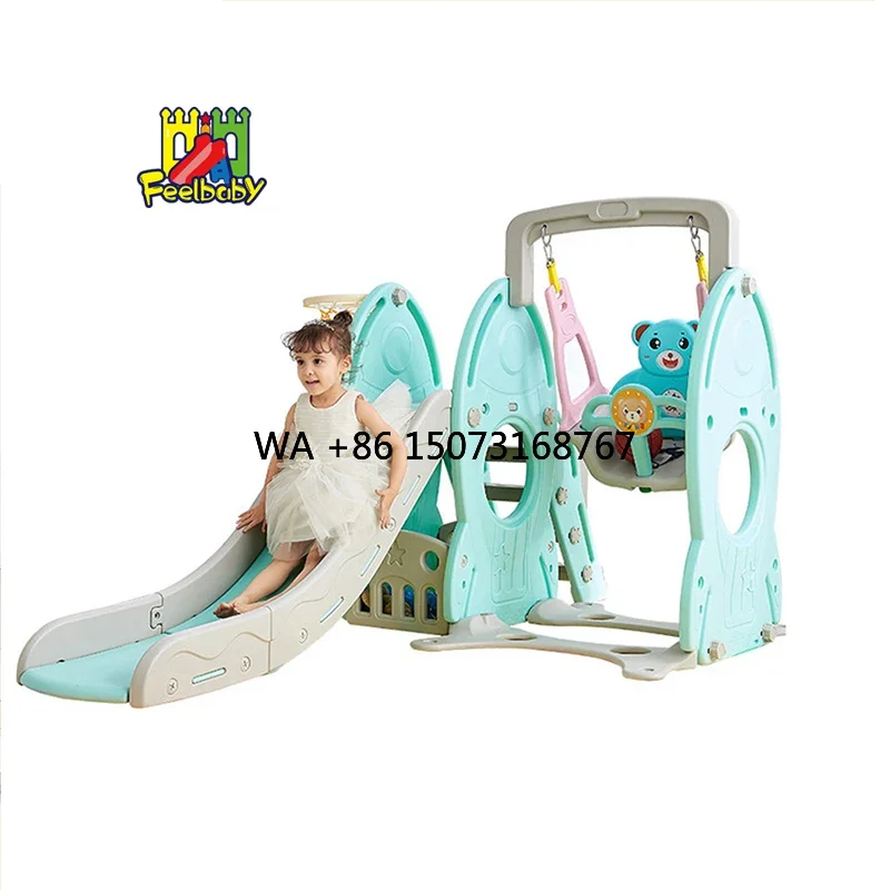 كرسي أرجوحة بلاستيكي داخلي ثلاثة في واحد من Feelbaby لعبة أطفال رياض الأطفال