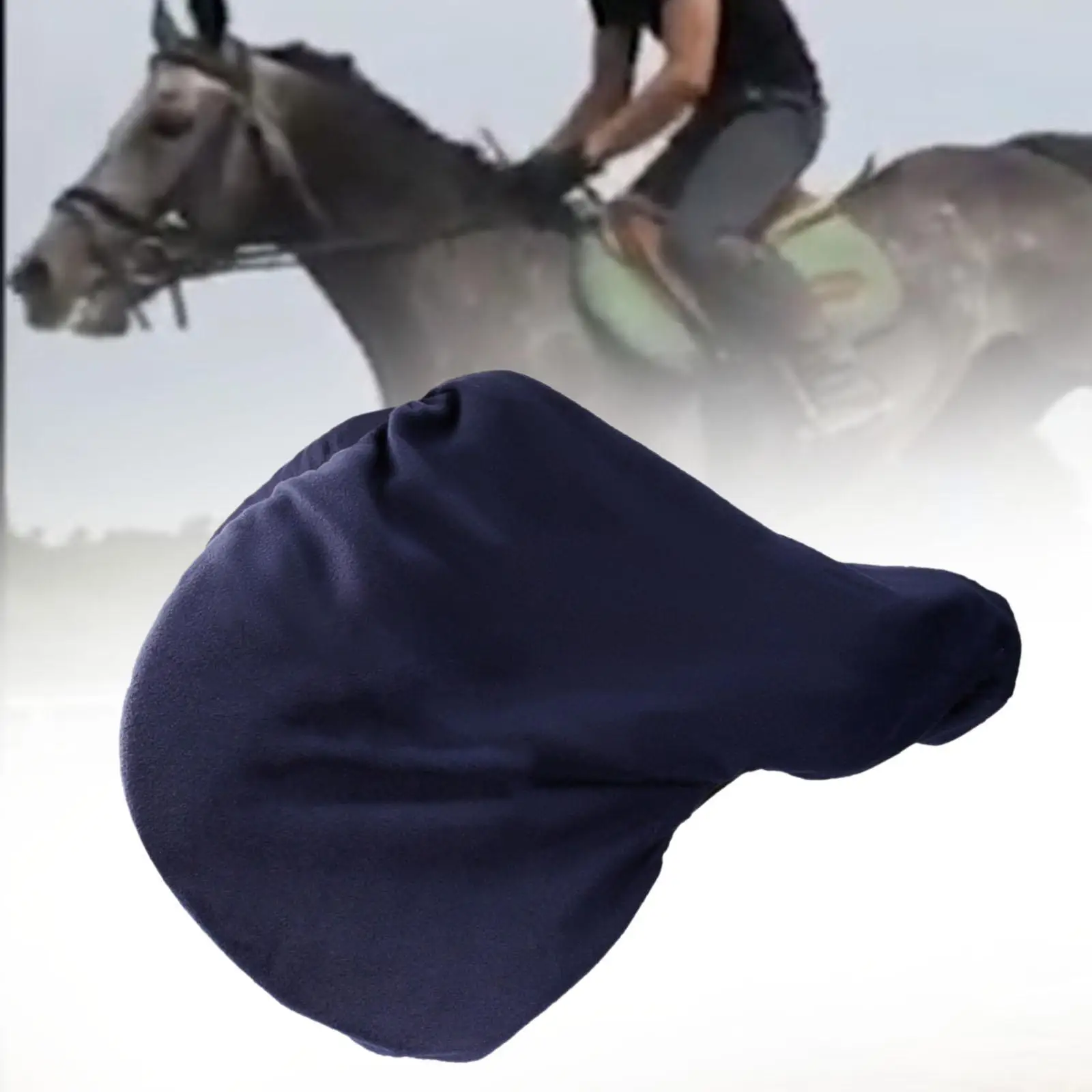 غطاء سرج الحصان، أربطة مرنة من الصوف، غلاف قابل للغسل، عملي ومحمول ومريح ومقاوم للغبار، غطاء حماية للسرج #2