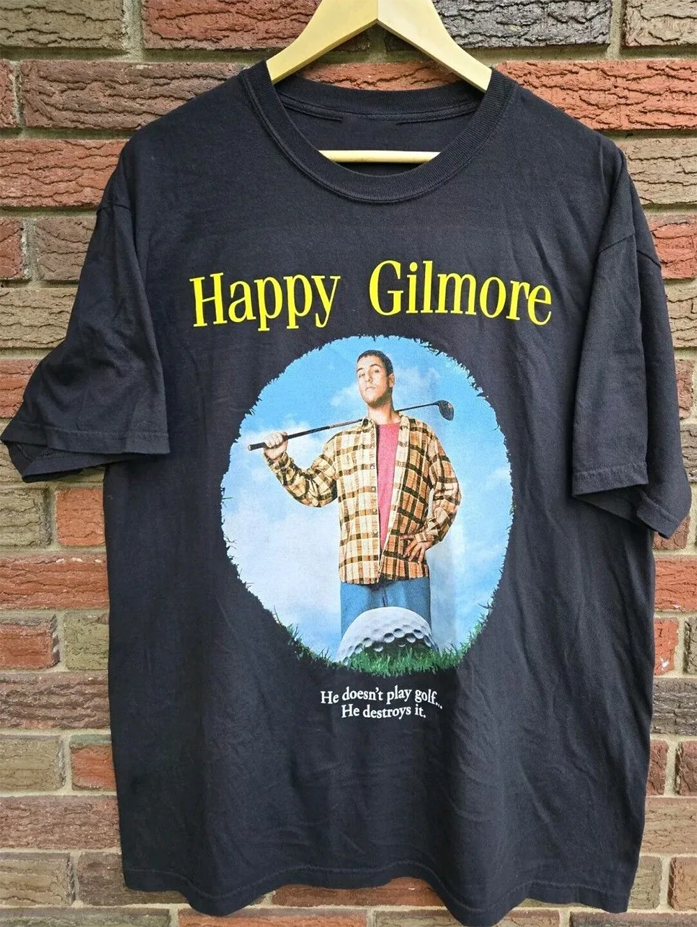 Футболка Happy Gilmore Adam Sandler Movie, ЧЕРНАЯ мужская, размер S-5XL EG820