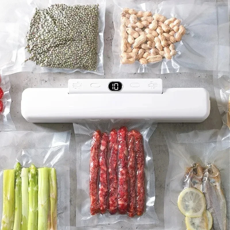 XiaomiVacuum Sealers Food Packaging Machine with Free 10pcs Vacuum bags Household Plastic Sealing Fresh-keeping Machine 220V/110