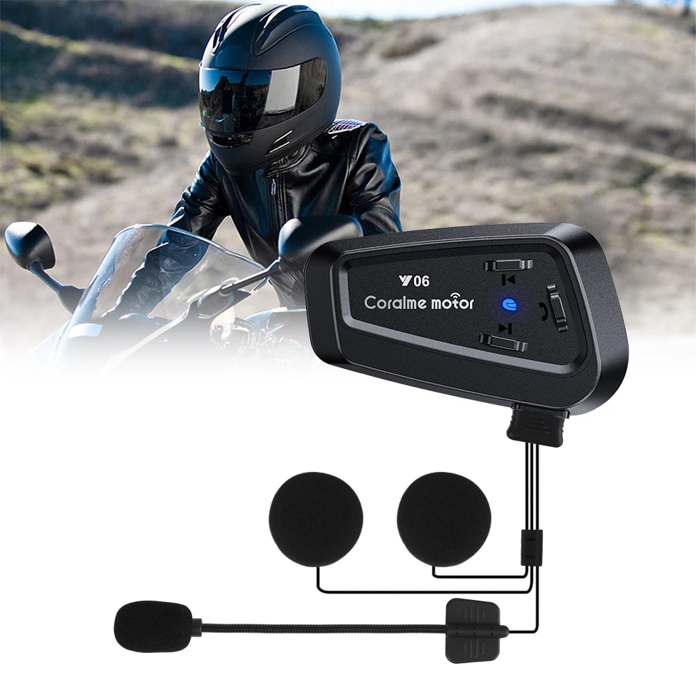 Hands-free Call Phone Earphone Wireless Music Player Bluetooth 5.3 Waterproof Motorcycle Helmet Headset Y06 for Moto Helmet