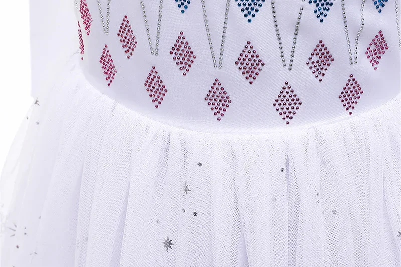 4 6 8 10 Yrs Kid White Elsa Role Play Christmas Dress Festival Frozen Snow Queen Princess Clothing Frock Girls B-day Party Gown