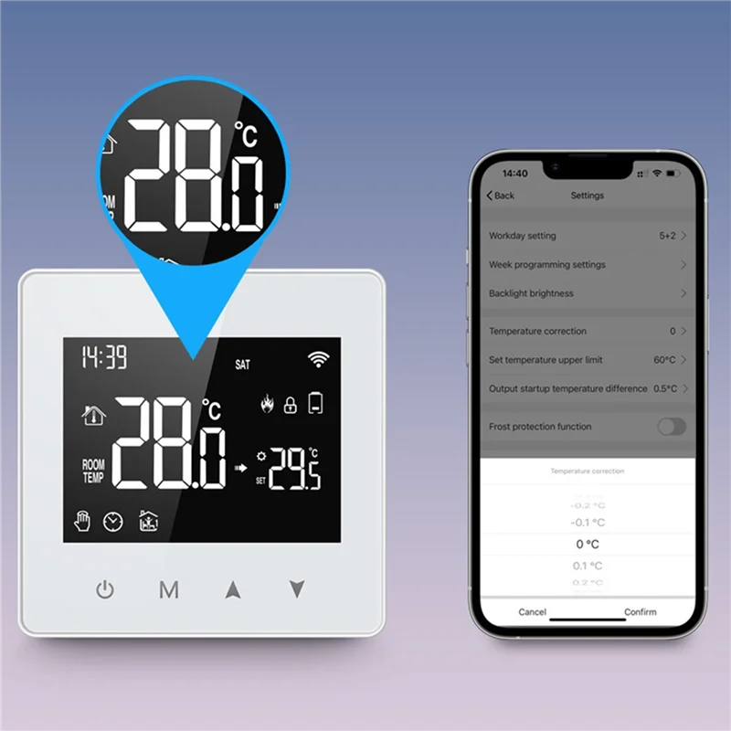 

AAAEL-2X Tuya Zigbee термостат умный дом контроллер температуры на батарейках для газового котла работает с голосовым помощником