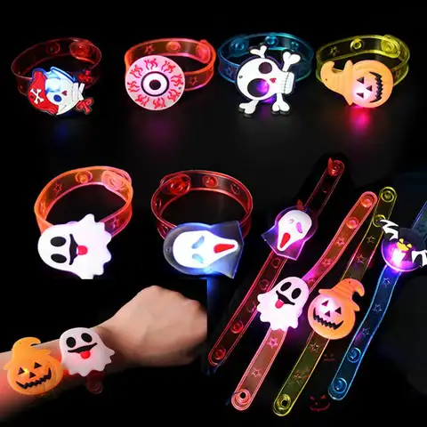 5/10/20 st glödande pumpa spöke armband ringar barn nattleksaker halloween festfavör barnpresenter festival karneval giveaways 10 best sales bröllopsgodisar - №2