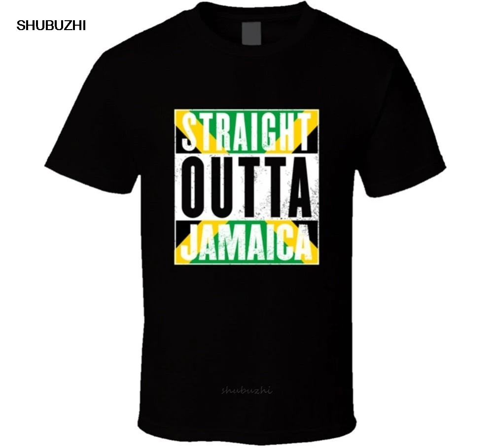 Straight Outta Jamaica Rasta Jamaican Pride T-Shirt Mens Tee Gift New From Us T Shirt new Fashion Print Short Summer Tees