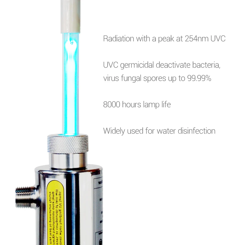 Filtr wody Coronwater 0,5GPM UV z przełącznikiem przepływu do użytku domowego