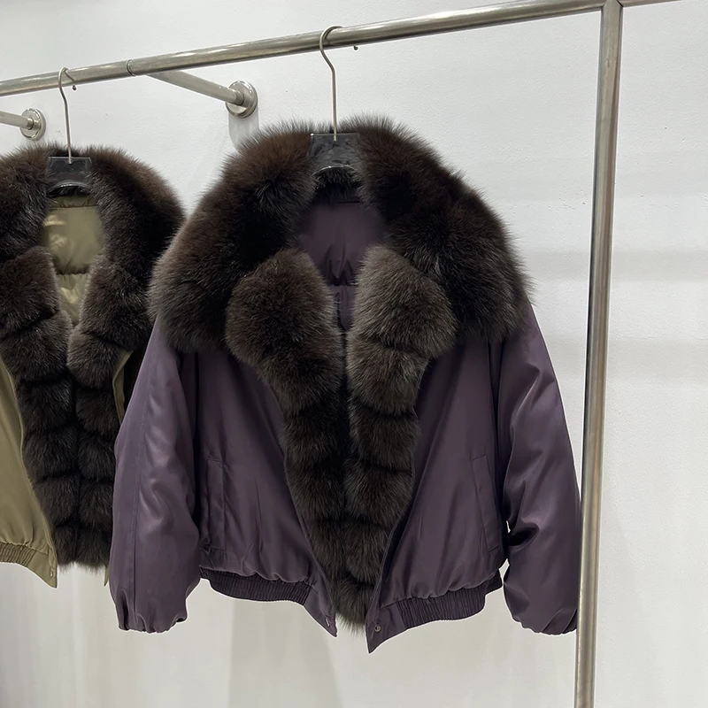 الشتاء Thiened المرأة الفراء طوق أسفل Jaet الفراء تقليم منتصف طول Faionable ملابس خارجية دافئة تخفيف Sle النسخة الكورية #4