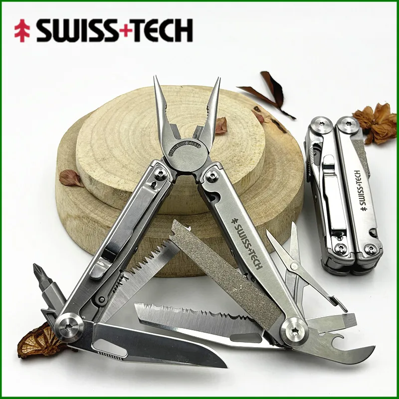 

SWISS TECH 18 в 1, многофункциональные плоскогубцы, складной многофункциональный комбинированный инструмент, карманный нож, портативное уличное оборудование EDC