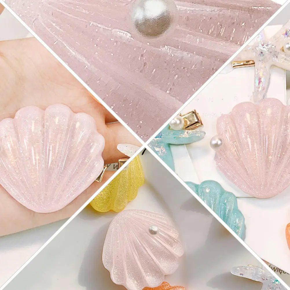 4Pcs Shell Hairpin Suits Sea Star Design Hair Clips Premium Plastic Non-Slip Comfortable Hair Accessories for Women Daily