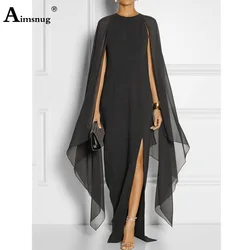 Women Elegant Long Maxi Dress Sleeveless Fashion Shawl Party Dresses 2023 Summer Chiffon Dress Oversize Womens longue prom gowns