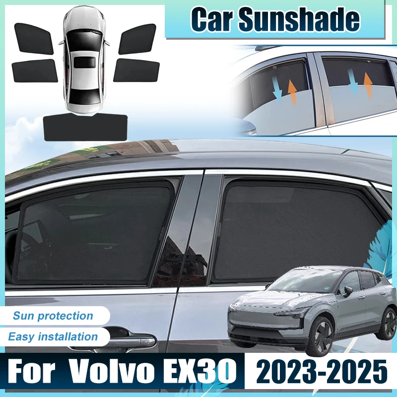 

For Volvo EX30 Accessories 2023 2024 2025 Car Front Rear Window Screen Sun Shades Cover Anti UV Visors light Shield Parasol Mesh