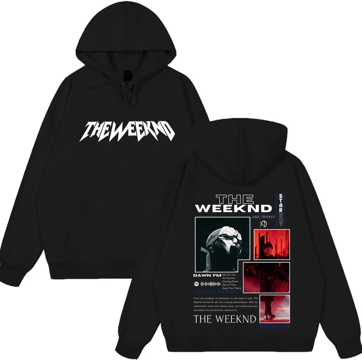 Rapper The Weeknd Music Album Cover Print Hoodie Men Women Fashion Pullover Loose Casual Hip-hop Autumn and Winter Sweatshirt