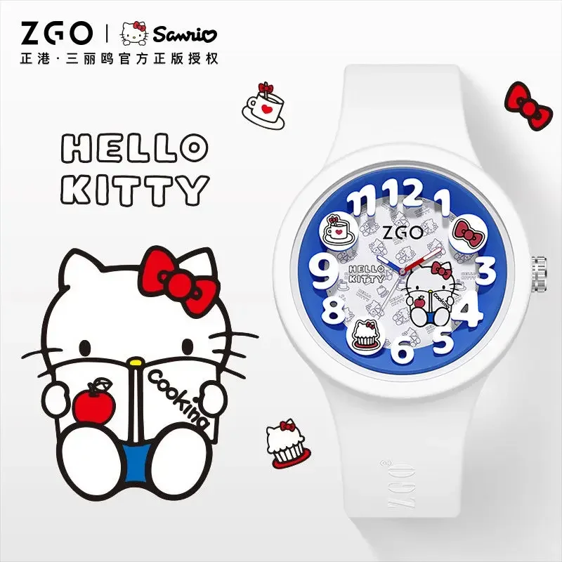 Zgo Sanrio Serie Hellokitty Meisjes Horloges Nacht Glow Waterdichte Kinderen Elektronische Quartz Horloge Geschenken