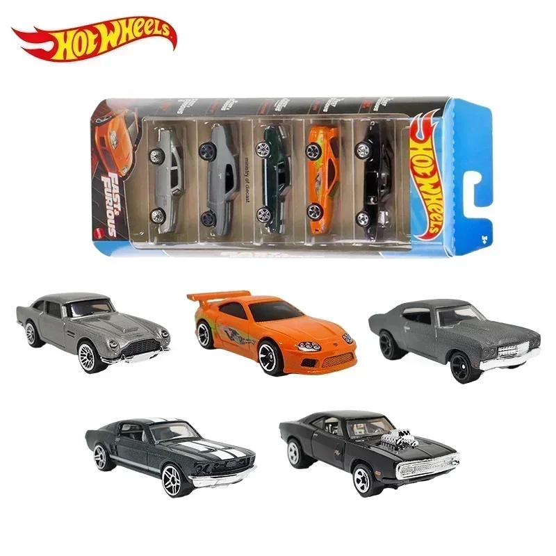 Genuine Hot Wheels Car 5 Pcs Juguetes Diecast 1/64 Toys for Boys Batmobile Fast and Furious Ford Toyota Supra Nissan Model Gift