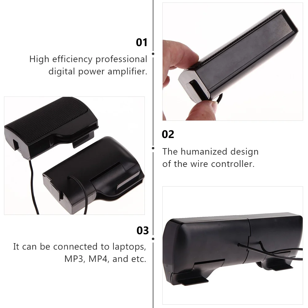 

USB-динамик с зажимом и портативным интерфейсом 3,5 мм для ЖК-дисплея толщиной 2 см, прозрачная аудиосистема высокого разрешения, офисная музыка