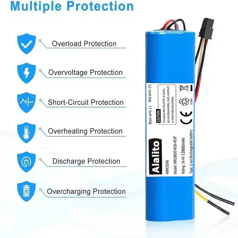 CECOTEC CONGA 3090 3091 3092 1690 1890 2090 جهاز آلي لتنظيف الأتربة بطارية حزمة استبدال الملحقات 14.4 فولت 12800 مللي أمبير