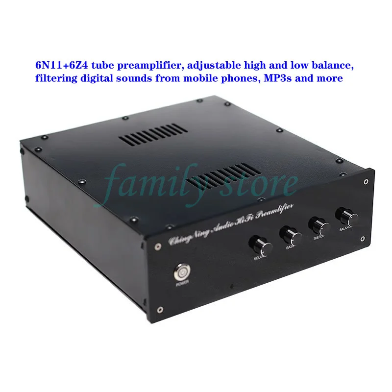 6N11+6Z4 Tube preamplifier, with adjustable high and low balance, filters the digital sounds of mobile phones and MP3s