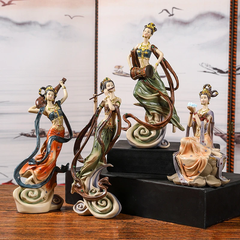 

Chinese Home Decor Dunhuang Flying Ornaments Classical Living Room Decoration Resin High-end Crafts