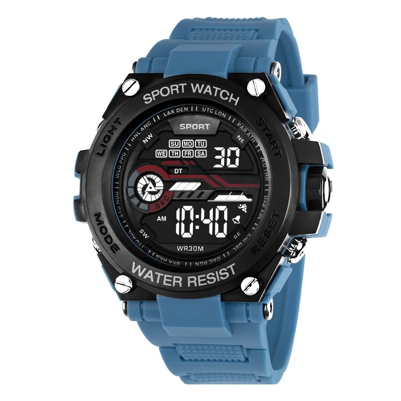 Multifunction Men\'s Sport Watch Outdoor Waterproof  Big Dial LED Digital Watch Date Week Alarm Military Electronic Watch for man