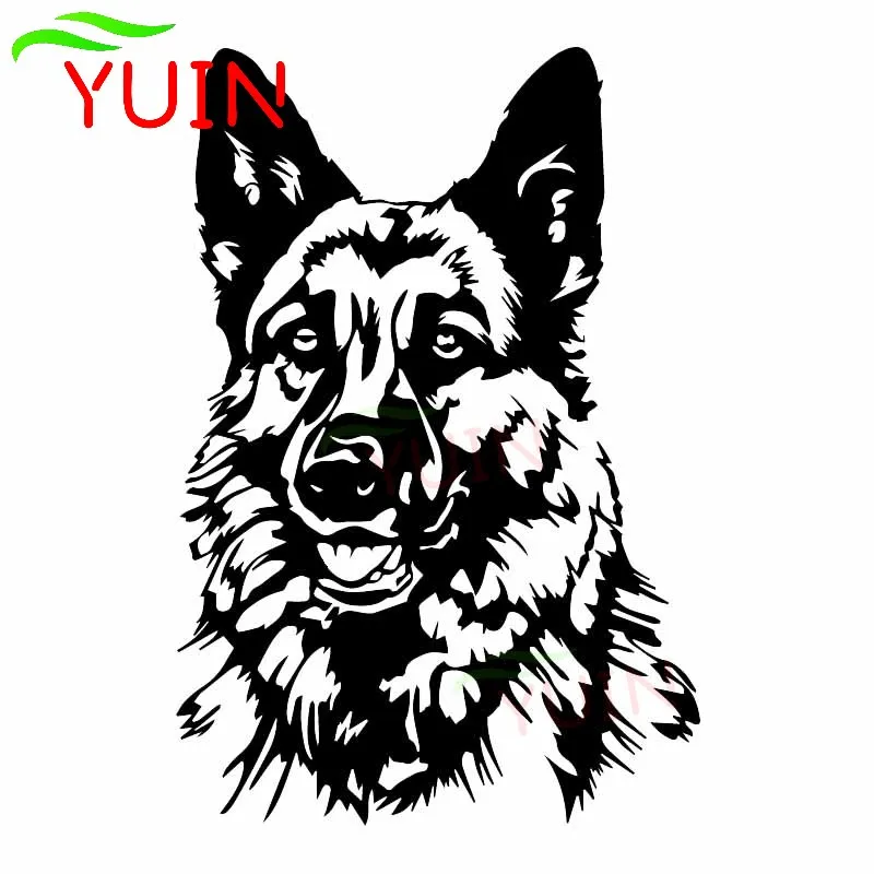 YUIN Funny Animal German Shepherd Car Decal Fashionable Body Decoration PVC Waterproof Sunscreen Sticker Customizable Color