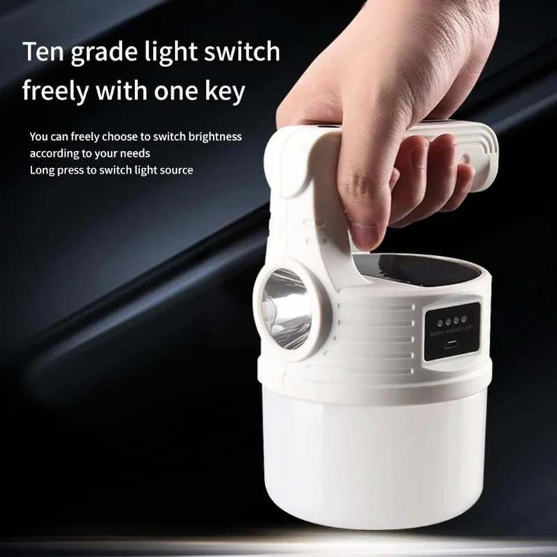 

Rechargeable LED Emergency Lanterns Light Portable Solar Waterproof Outdoor Camping Bulbs Lamp with Hook USB Charging Flashlight