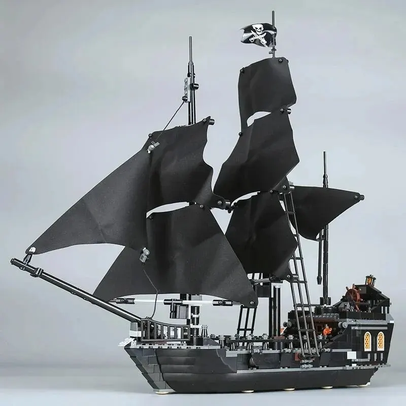 Pirates The Black Pearl Queen Anne's Revenge Ship Boat Fit 4195 4184 Model Building Block Moc Caribbean POTC Toys Christmas Gift