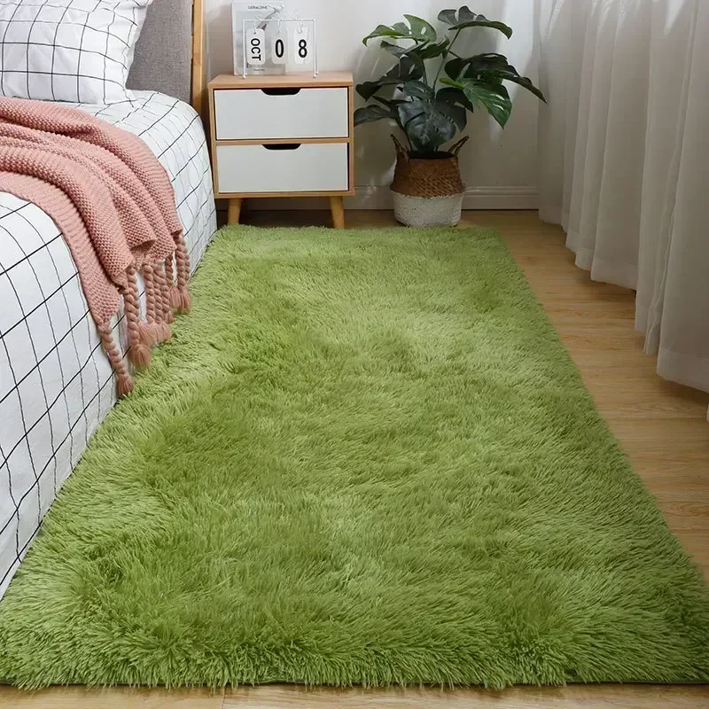 Fluffy Cream White Sheepskin Rug Silk Wool Rugs for Bedroom and Living Room Decor Kids Livingroom Bedroom Floor Mat Fur Rugs