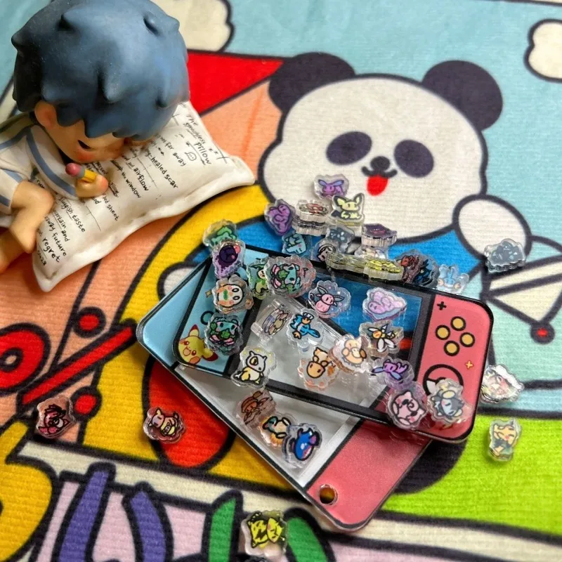

Anime Pokemon Acrylic Patch Peripheral Diy Shake Keychain Pendant Decoration Cartoon Three-dimensional Removable Pikachu