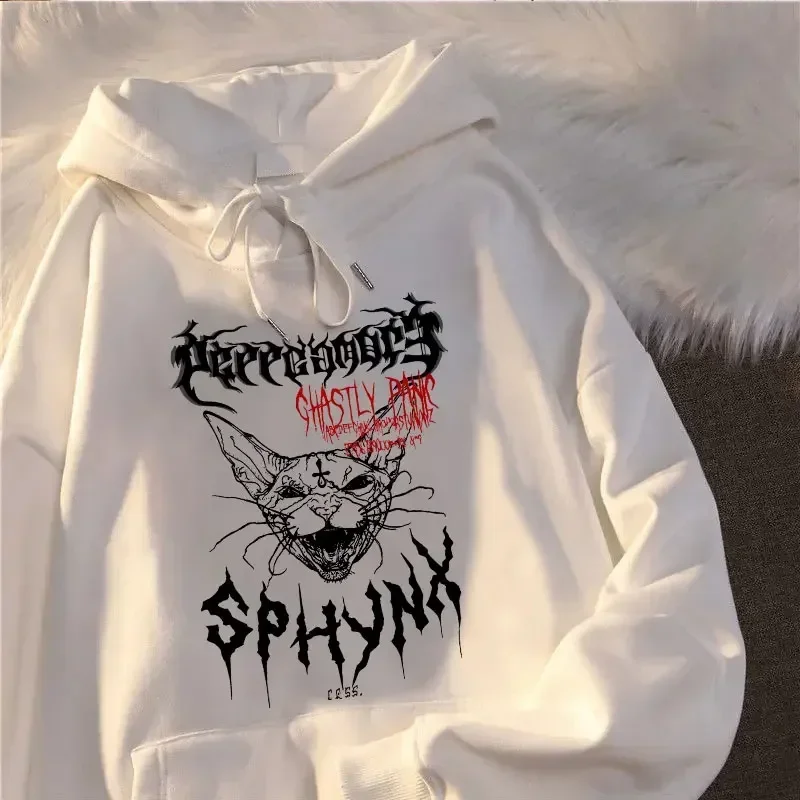 Harajuku felpe con grafica gotica Unisex moda Pullover felpa vestiti autunno inverno nero girocollo Streetwear top