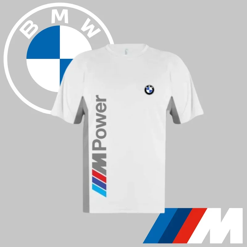 

BMW M Power Мужская быстросохнущая летняя футболка с коротким рукавом для гонок на мотоциклах, спорта на открытом воздухе, дышащая футболка для отдыха, бестселлер