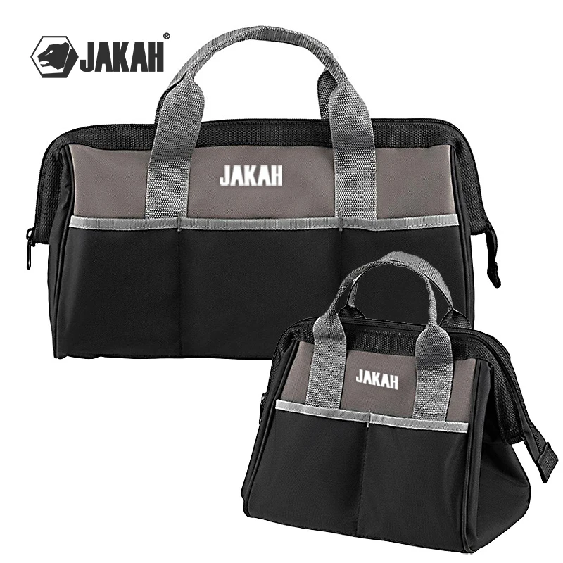 18-inch Heavy Duty Tool Bag for Men with Waterproof Hard Bottom, Wide Mouth Tool Bag Organizer Multi Pockets Tool Tote