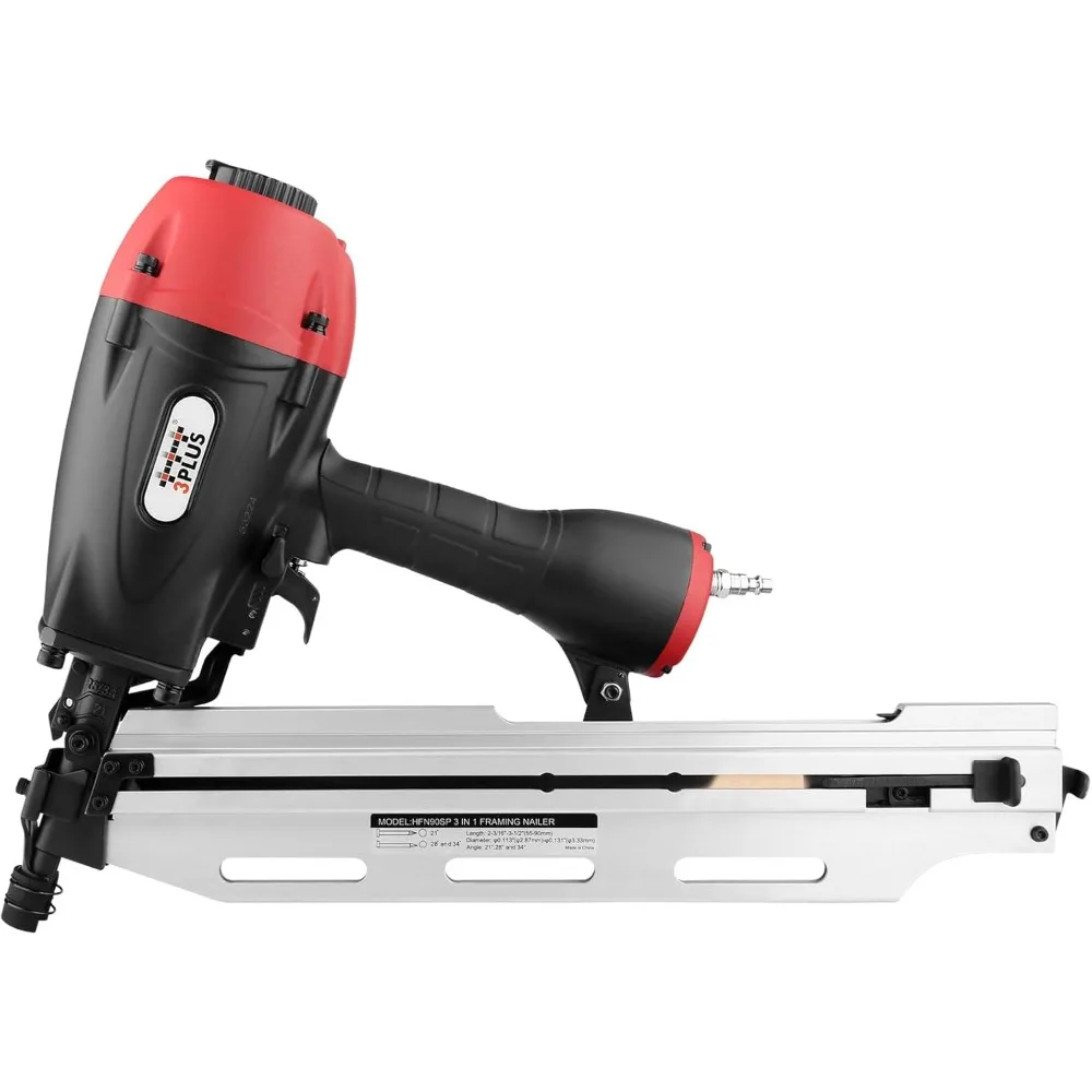 

HFN90SP 3-in-1 Air Framing Nailer with Adjustable Magazine for 21/28/34 Degree Nails