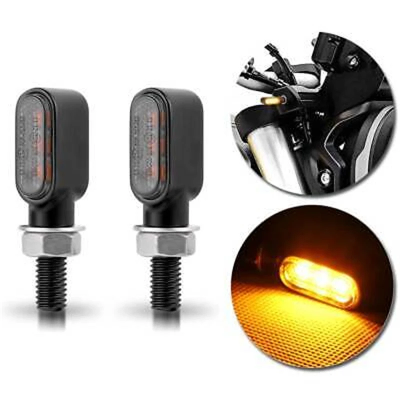 

8mm Motorcycle Mini LED Turn Signal Light Indicators Flashing Light Blinker 12V For Bobber Cafe Racer Honda Yamaha Kawasaki