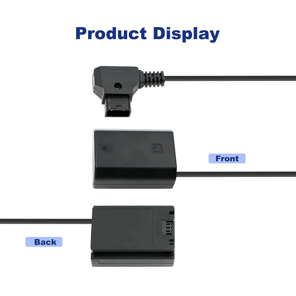 Alvin's Cables NP-FZ100 Dummy Battery to D-Tap Coiled Cable - 14V 4-Pin Power Supply for Sony A7III/A7R IV/A7S III/A7C/A7 IV/A9