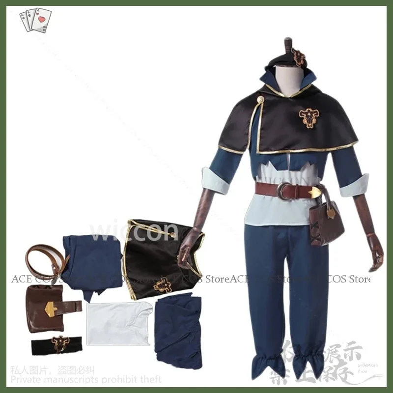 

NewHot Anime Black Clover Asta Cosplay Magic Cloak Cape Battle Uniform Top Pants Wigs For Man Halloween Christmas Party 2025 New