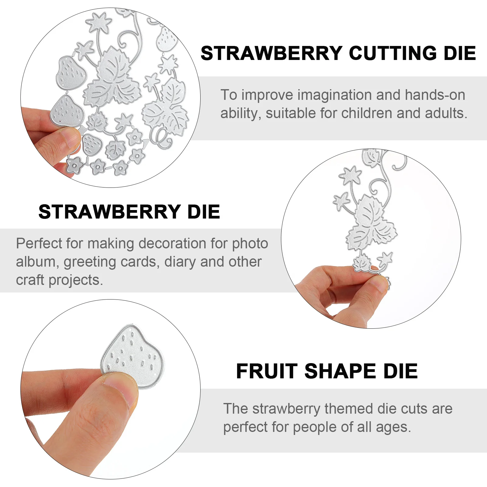 

DIY Cutting Knife Mold Dies Shape Scrapbook Strawberry Carbon Steel Fruit Template Washable Durable Reusable Craft Project Tool