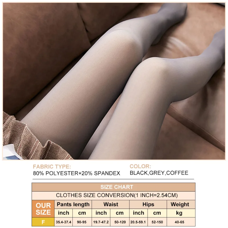 New Winter Women\'s Pantyhose Resile Thermal Stockings Leggings Fake Translucent Warm Plush Fleece Tights Flawless Leggings Socks