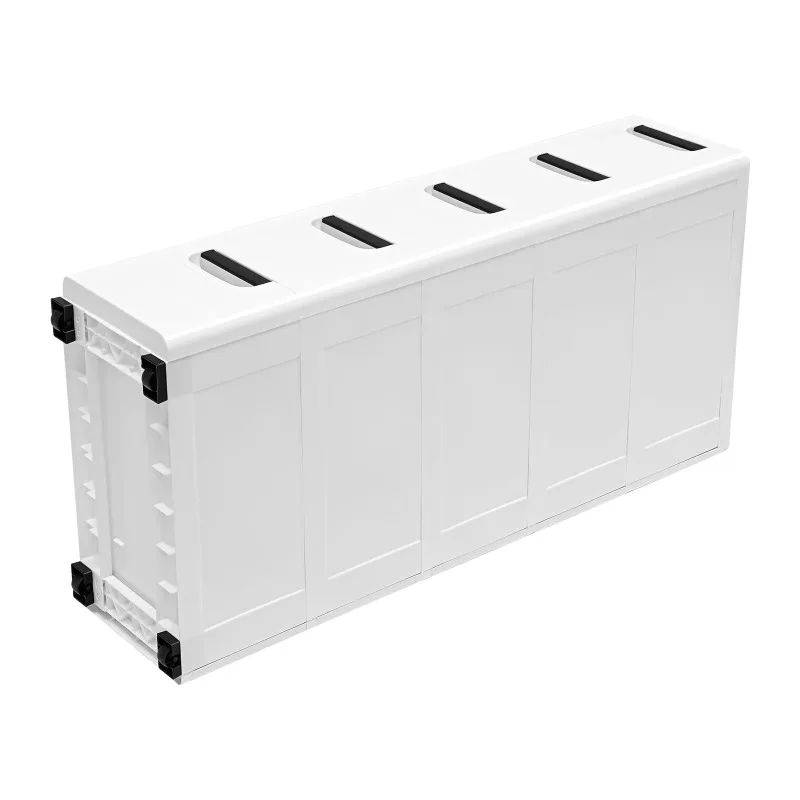White Storage Cabinet 20*40*84cm with Four Wheels and 5 Drawers Large Capacity for Storing Clothes, Towels, Toys