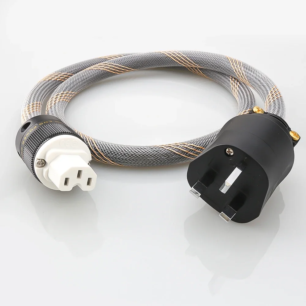 P101 สูงอ้างอิงเครื่องขยายเสียง OFC ทองแดง UK สายไฟ AC โรเดียมชุบ UK ปลั๊กไฟ IEC หญิงชายสายไฟ