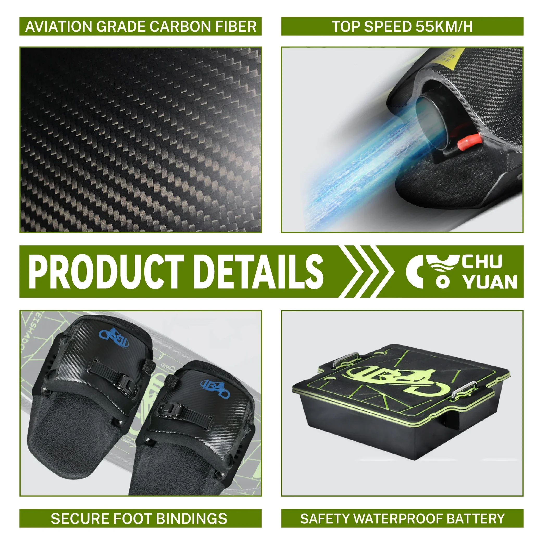 

Drop Shipping Unisex Carbon Fiber Electric Jet Board 50KM/H Fast Speed Electric Surfboard For Water Sports Jet Surfing