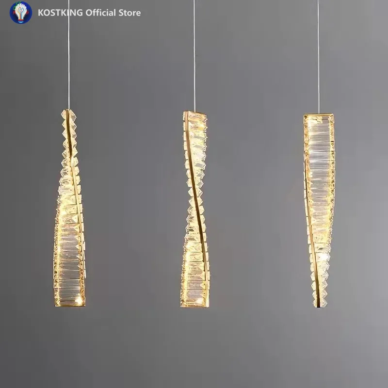 

Room Bedside Decor Crystal Hanging Pendant Lights Interior Lighting Living Room Bedroom Ceiling Lamp Postmodern Chandelier