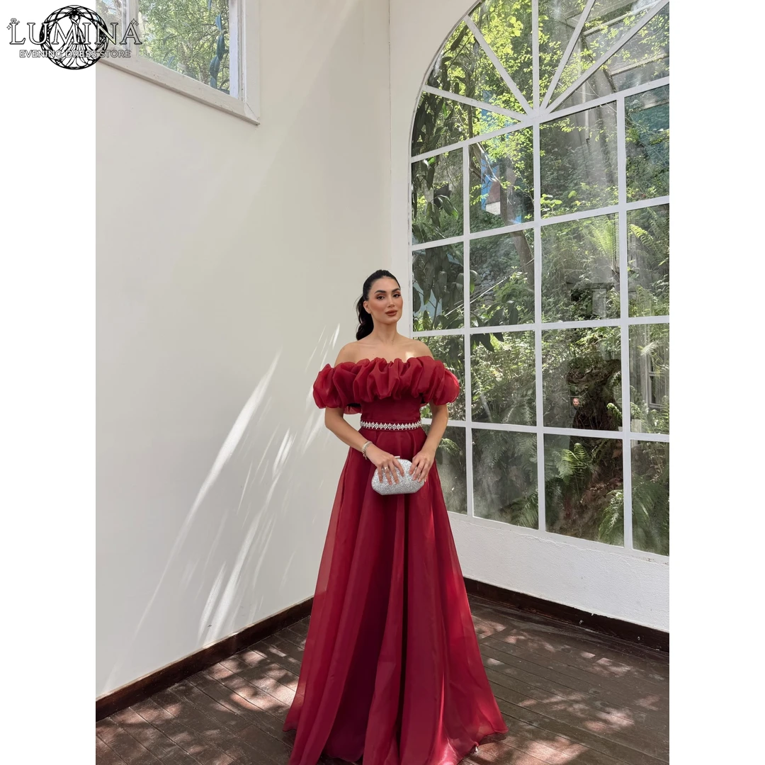 Vestido de Gala Lumina A Word Corset 2026 para Mujer, Vestido de Lujo de Satén Elegante para Eventos Especiales, Vestido de Noche con Solapa para Baile de Graduación