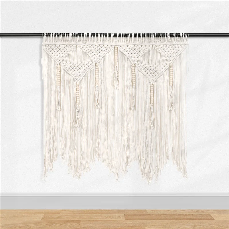 

A20F-Макраме настенный гобелен ручной работы в богемном стиле из хлопчатобумажной веревки в стиле бохо домашний декор