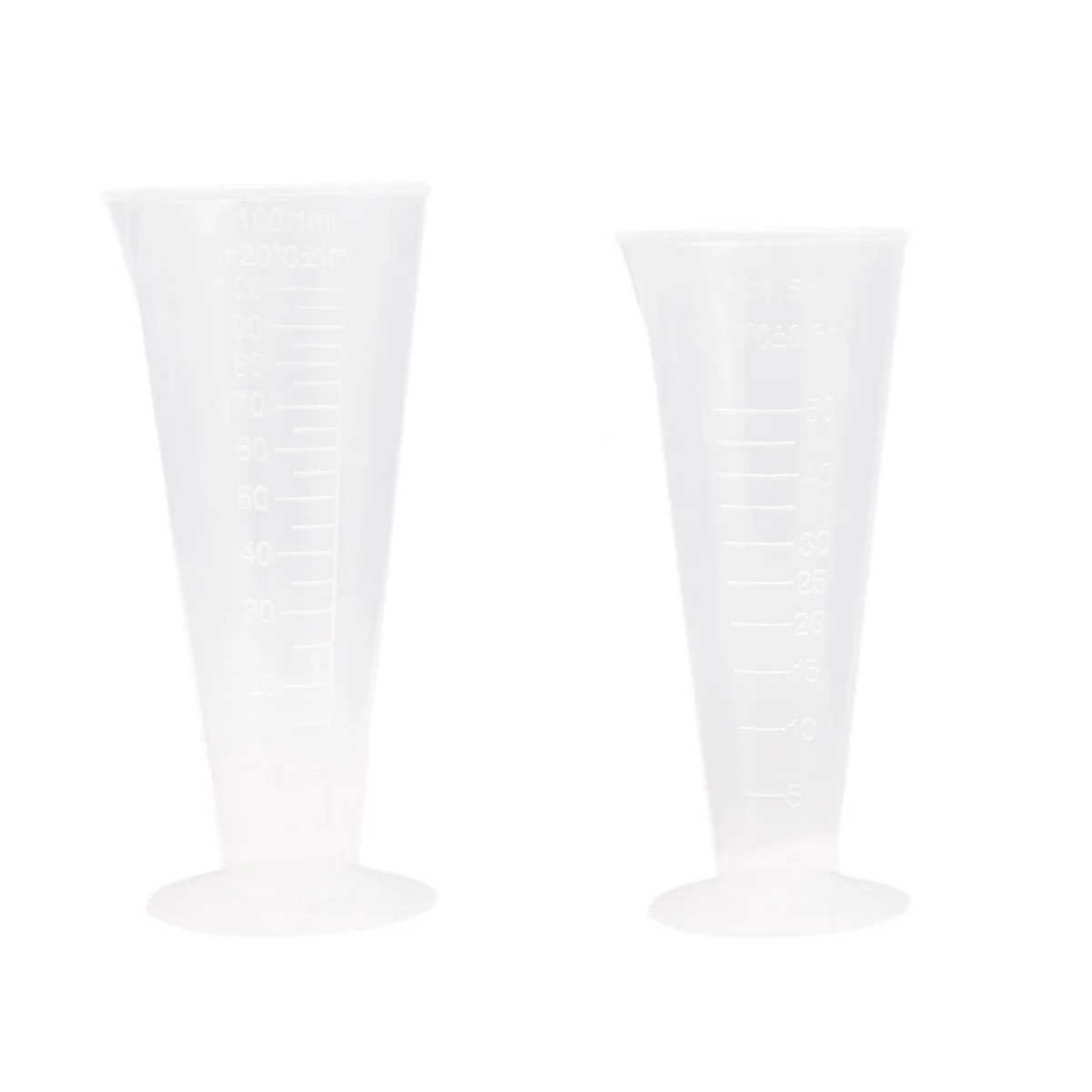 

2 Pcs Cone Shaped Measuring Cups Plastic Laboratory Scale Graduated Measure Wide Mouth Easy Clean Home Cooking